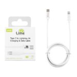 Καλώδιο Φόρτισης-Data Type C σε Lightning 4.0A/24W 1m LIME LCL01 Λευκό