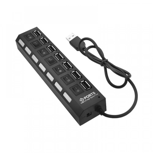 USB hub No Brand, USB 2.0, 4 θύρες, μαύρο